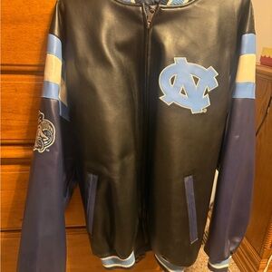 Black and Blue Leather Jacket